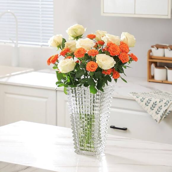 11” Large Crystal Vase for Flowers